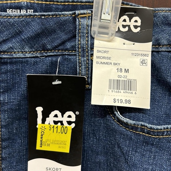 Lee denim skort 18m NWT B6 - Picture 2 of 3